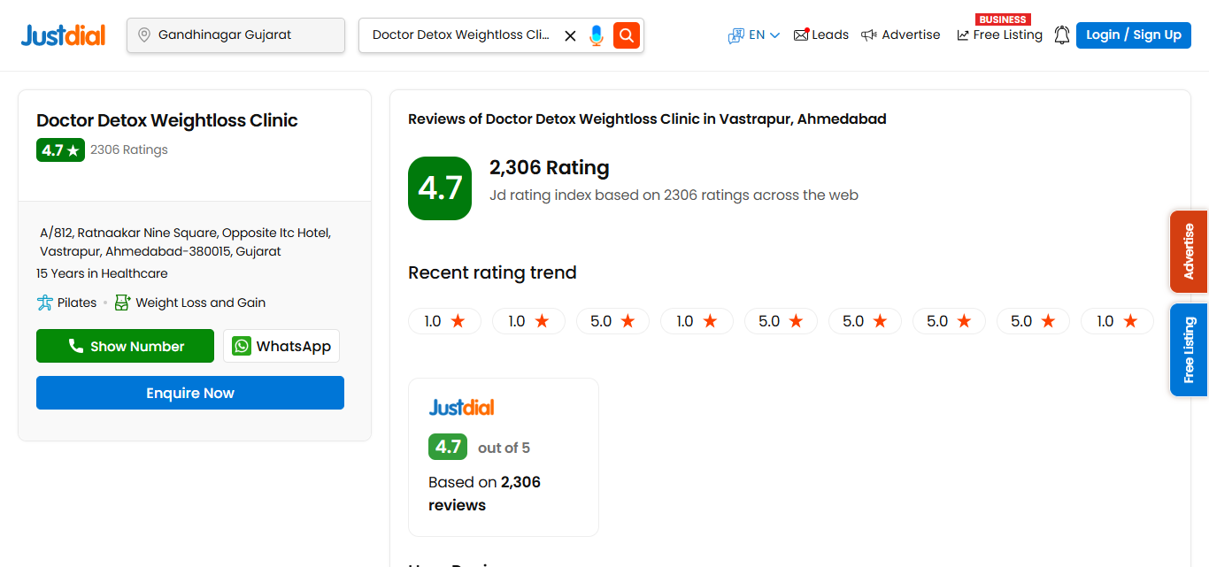 Doctor Detox Ratings and Reviews 4.7/5 (2300+ reviews)